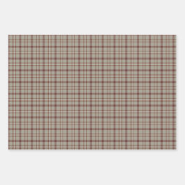 Beige Brown Plaid Classic Pattern Rustic Geschenkpapier Set