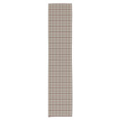 Beige Brown Plaid Classic Pattern Table Runner Kurzer Tischläufer (Vorderseite)