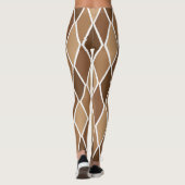 Beige Brown-Rauten-Harlekin-Diamant Trendy Leggings (Rückseite)