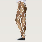 Beige Brown-Rauten-Harlekin-Diamant Trendy Leggings (Links)
