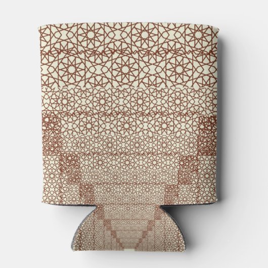 Beige Brown Rustic Islamic Geometric Single Border Dosenkühler (Rückseite)