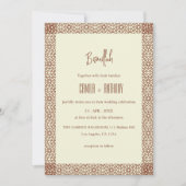 Beige Brown Rustic Islamic Geometric Single Border Einladung (Vorderseite)