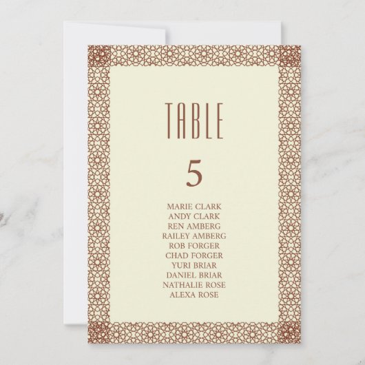 Beige Brown Rustic Islamic Geometric Single Border Einladung (Vorderseite)