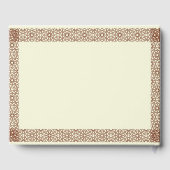 Beige Brown Rustic Islamic Geometric Single Border Gästebuch (Rückseite)