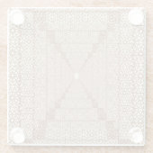 Beige Brown Rustic Islamic Geometric Single Border Glasuntersetzer (Rückseite)