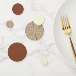 Beige Brown Rustic Islamic Geometric Single Border Konfetti