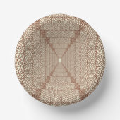 Beige Brown Rustic Islamic Geometric Single Border Pappteller (Vorderseite)