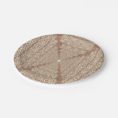 Beige Brown Rustic Islamic Geometric Single Border Pappteller (Schrägansicht)