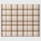 Beige Brown Tartan Kariert Wrapping Paper Geschenkpapier (Flach)