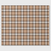 Beige Browntartan-kariertes schottisches Muster Geschenkpapier (Flach)