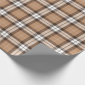 Beige Browntartan-kariertes schottisches Muster Geschenkpapier (Ecke)