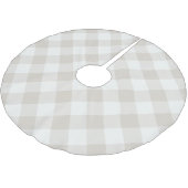 Beige Buffalo Karo | Bauernhof Polyester Weihnachtsbaumdecke (Schrägansicht)