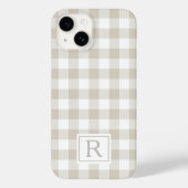 Beige Buffalo Karo Personalisiert Monogram Case-Mate iPhone Hülle (Rückseite)