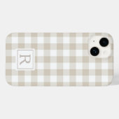 Beige Buffalo Karo Personalisiert Monogram Case-Mate iPhone Hülle (Rückseite (Horizontal))