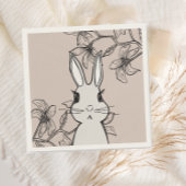 Beige Bunny Floral Spring Serviette