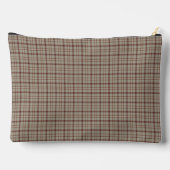 Beige Burgundy Plaid Classic Pattern Rustic Zubehörtasche (Rückseite)