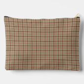 Beige Burgundy Plaid Classic Pattern Zubehörtasche (Rückseite)
