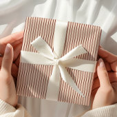 Beige Burgundy Striped Geschenkpapier