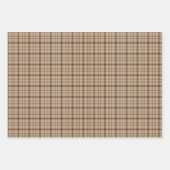 Beige Burgundy White Plaid Classic Geschenkpapier Set (Vorderseite 3)