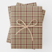 Beige Burgundy White Plaid Classic Geschenkpapier Set (Beispiel)