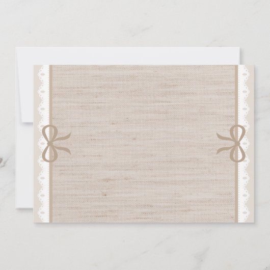 Beige Burlap Baby Sheep Little Lamb Baby Dusche Einladung (Rückseite)