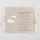Beige Burlap Baby Sheep Little Lamb Baby Dusche Einladung (Vorne/Hinten)