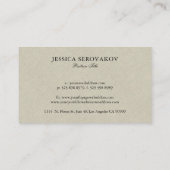 Beige Burlap-Leine mit Black Mandala Visitenkarte (Rückseite)