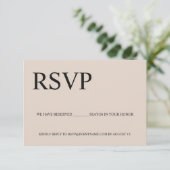 Beige-Business-Event-Logo Reservierte Plätze RSVP Karte (Stehend Vorderseite)