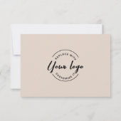 Beige-Business-Event-Logo Reservierte Plätze RSVP Karte (Rückseite)