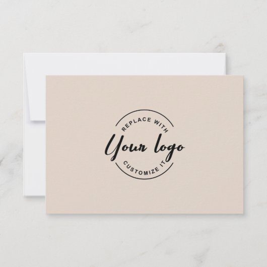 Beige-Business-Event-Logo Reservierte Plätze RSVP Karte (Rückseite)