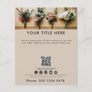 Beige Business Foto Banner QR Code Social Media Flyer