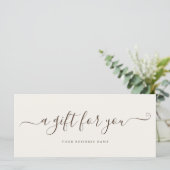 Beige Business Gift Certificate Elegant Simple (Stehend Vorderseite)
