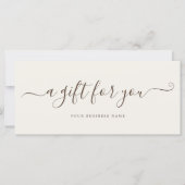 Beige Business Gift Certificate Elegant Simple (Vorderseite)