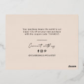 Beige Business-Logo Vielen Dank Beilage Folie Einladungspostkarte (Rückseite)