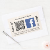 Beige Business qr Code Facebook Rechteckiger Aufkleber (Umschlag)