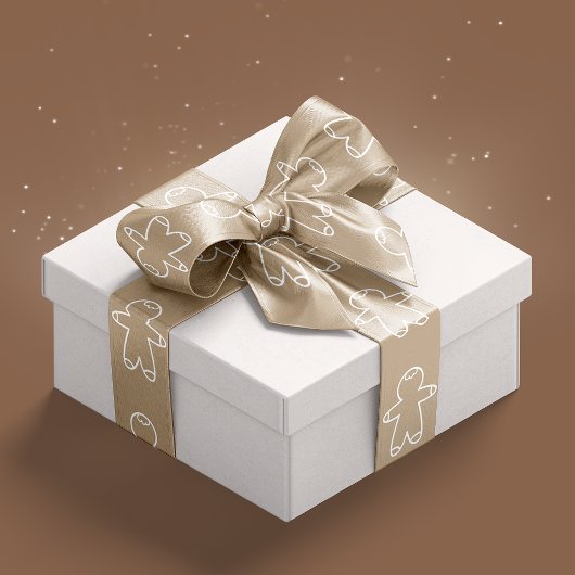 Beige C6A27F und Weißes Lebkuchen Männer Satinband