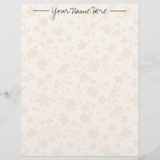 Beige Calico Personalisiert Briefbogen (Vorderseite)