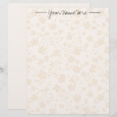 Beige Calico Personalisiert Briefbogen (Vorne/Hinten)