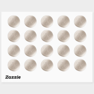 Beige Calligraphy Monogram Wax Siegel Stickers