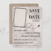Beige Cancun Passport Save the Date (Vorne/Hinten)