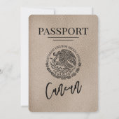 Beige Cancun Passport Wedding Einladung (Rückseite)