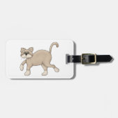 Beige Cat Drawing with Green Eyes Gepäckanhänger (Vorderseite horizontal)