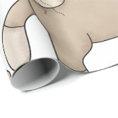 Beige Cat Drawing with Green Eyes Geschenkpapier (Rolleneckpunkt)