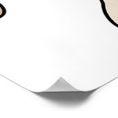 Beige Cat Drawing with Green Eyes Poster (Ecke)