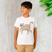 Beige Cat Drawing with Green Eyes T-Shirt