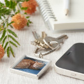 Beige Cat Schlüsselanhänger (Seite)