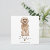 Beige Cavapoo Dog Mum Puppy Pers Geburtstag Karte (Stehend Vorderseite)