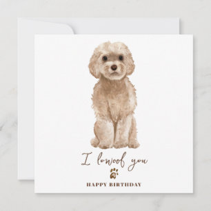 Beige Cavapoo-Hundemutter Welpen Haustiere Geburts Karte