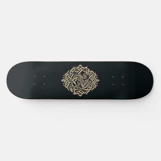 Beige Celtic Dragon Skateboard (Horizontal)