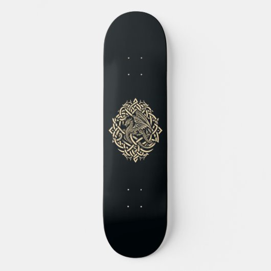 Beige Celtic Dragon Skateboard (Vorderseite)
